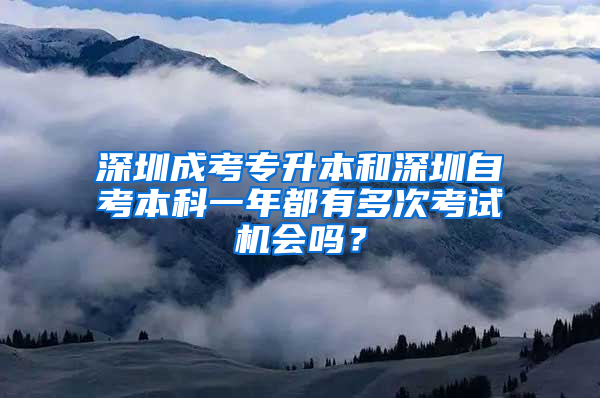 深圳成考专升本和深圳自考本科一年都有多次考试机会吗？