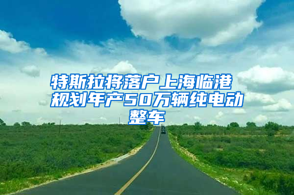 特斯拉将落户上海临港 规划年产50万辆纯电动整车