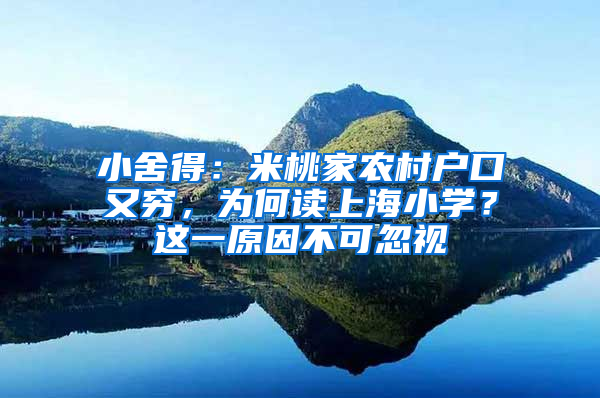 小舍得：米桃家农村户口又穷，为何读上海小学？这一原因不可忽视