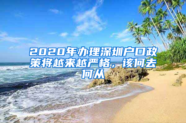 2020年办理深圳户口政策将越来越严格，该何去何从