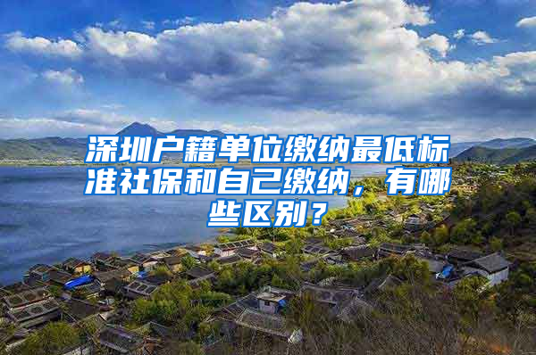 深圳户籍单位缴纳最低标准社保和自己缴纳，有哪些区别？