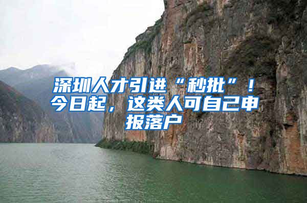 深圳人才引进“秒批”！今日起，这类人可自己申报落户