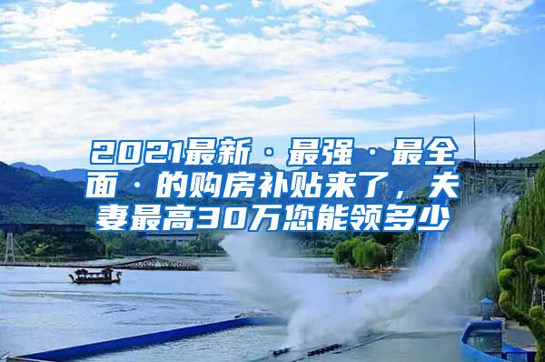 2021最新·最强·最全面·的购房补贴来了，夫妻最高30万您能领多少