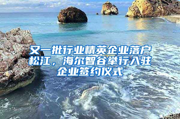 又一批行业精英企业落户松江，海尔智谷举行入驻企业签约仪式