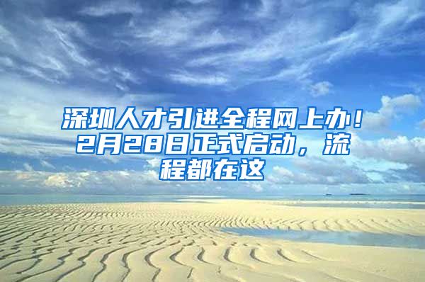 深圳人才引进全程网上办！2月28日正式启动，流程都在这