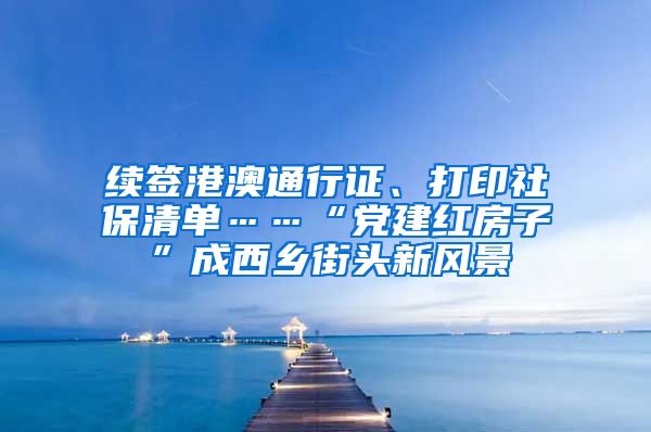 续签港澳通行证、打印社保清单……“党建红房子”成西乡街头新风景