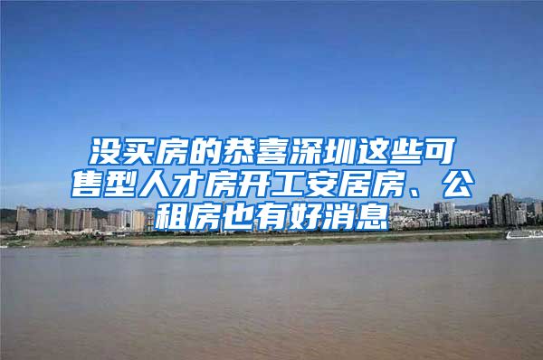 没买房的恭喜深圳这些可售型人才房开工安居房、公租房也有好消息