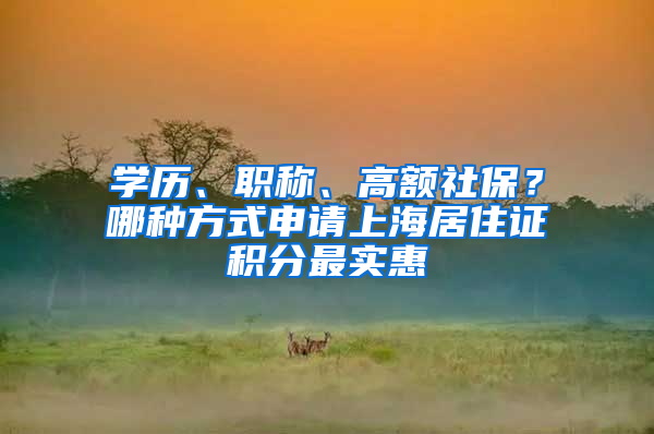 学历、职称、高额社保？哪种方式申请上海居住证积分最实惠