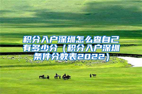 积分入户深圳怎么查自己有多少分（积分入户深圳条件分数表2022）