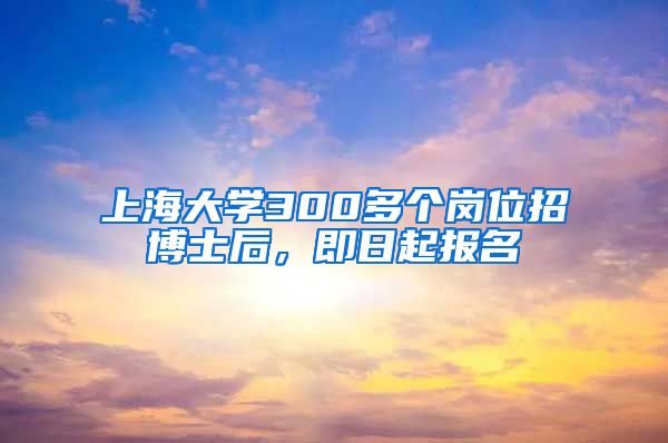 上海大学300多个岗位招博士后，即日起报名