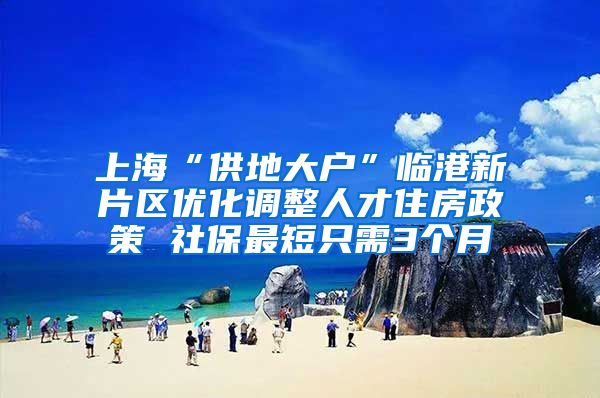 上海“供地大户”临港新片区优化调整人才住房政策 社保最短只需3个月