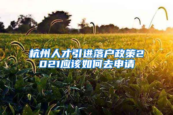 杭州人才引进落户政策2021应该如何去申请