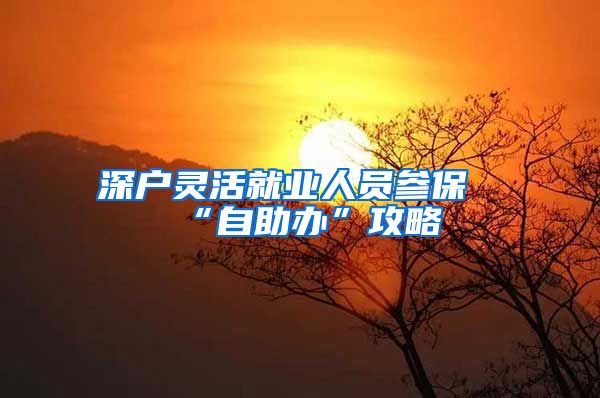 深户灵活就业人员参保“自助办”攻略