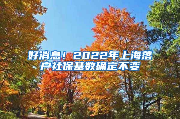 好消息！2022年上海落户社保基数确定不变