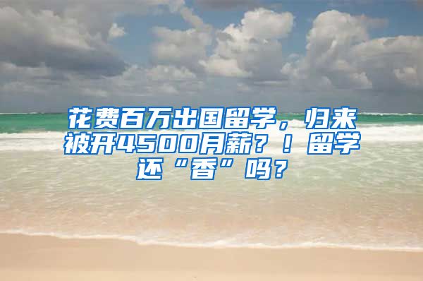 花费百万出国留学，归来被开4500月薪？！留学还“香”吗？