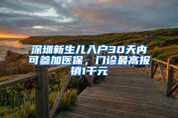 深圳新生儿入户30天内可参加医保，门诊最高报销1千元