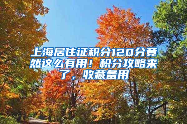 上海居住证积分120分竟然这么有用！积分攻略来了，收藏备用