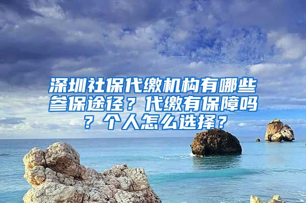 深圳社保代缴机构有哪些参保途径？代缴有保障吗？个人怎么选择？