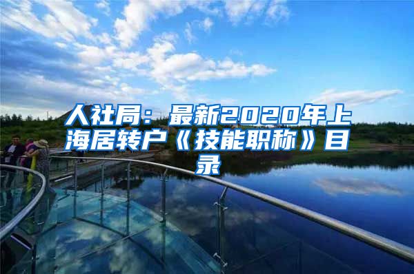 人社局：最新2020年上海居转户《技能职称》目录