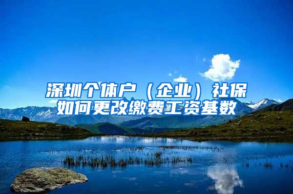 深圳个体户（企业）社保如何更改缴费工资基数