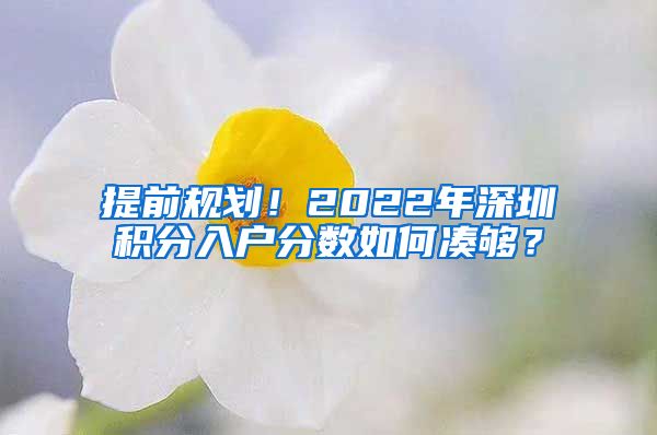 提前规划！2022年深圳积分入户分数如何凑够？