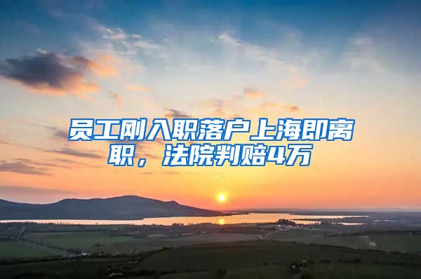 员工刚入职落户上海即离职，法院判赔4万