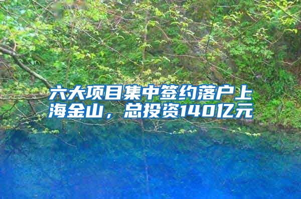 六大项目集中签约落户上海金山，总投资140亿元