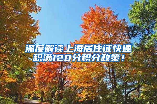 深度解读上海居住证快速积满120分积分政策！
