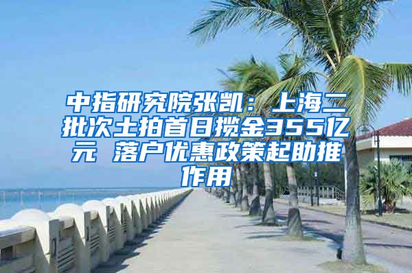 中指研究院张凯：上海二批次土拍首日揽金355亿元 落户优惠政策起助推作用
