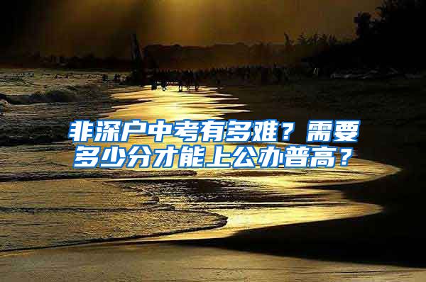 非深户中考有多难？需要多少分才能上公办普高？