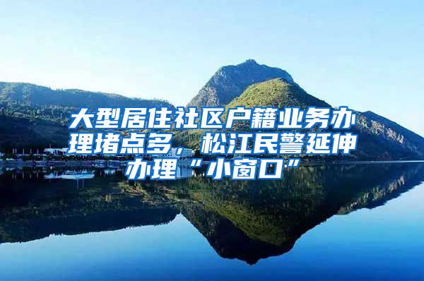 大型居住社区户籍业务办理堵点多，松江民警延伸办理“小窗口”