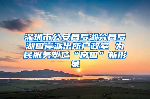 深圳市公安局罗湖分局罗湖口岸派出所户政室 为民服务塑造“窗口”新形象