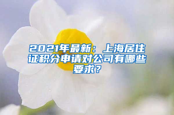 2021年最新：上海居住证积分申请对公司有哪些要求？