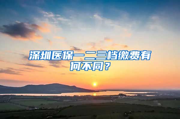 深圳医保一二三档缴费有何不同？