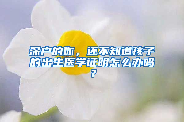 深户的你，还不知道孩子的出生医学证明怎么办吗？