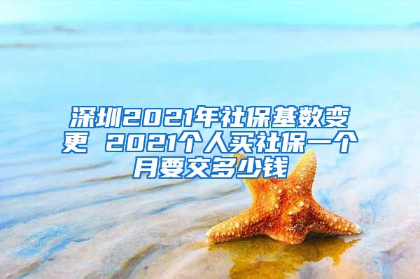 深圳2021年社保基数变更 2021个人买社保一个月要交多少钱