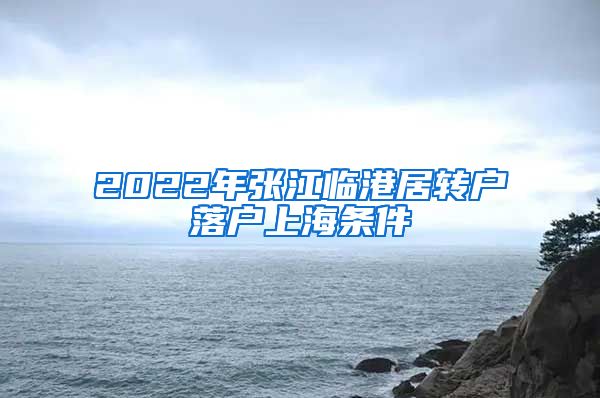2022年张江临港居转户落户上海条件