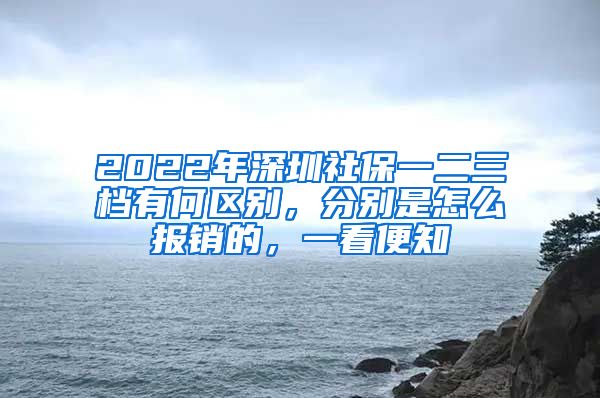 2022年深圳社保一二三档有何区别，分别是怎么报销的，一看便知