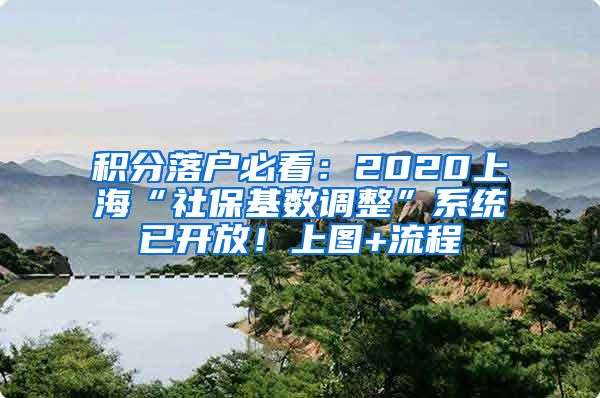 积分落户必看：2020上海“社保基数调整”系统已开放！上图+流程