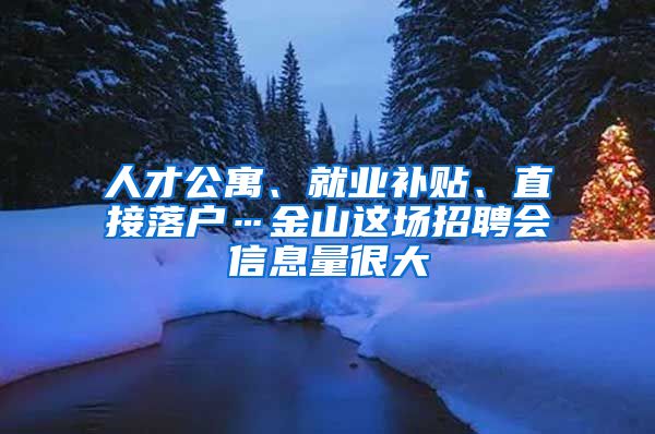 人才公寓、就业补贴、直接落户…金山这场招聘会信息量很大