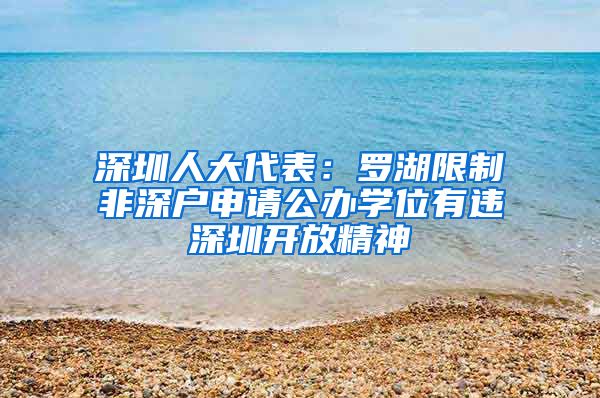 深圳人大代表：罗湖限制非深户申请公办学位有违深圳开放精神