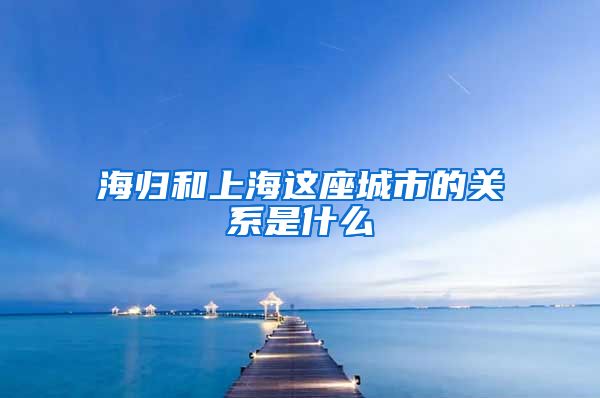 海归和上海这座城市的关系是什么