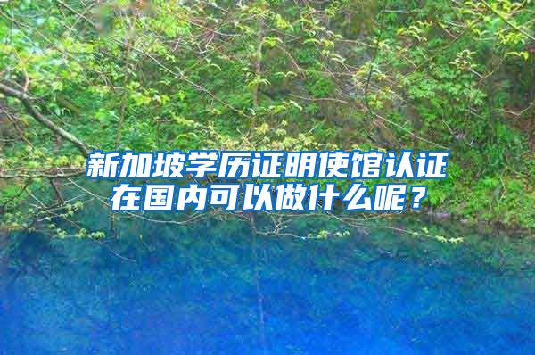 新加坡学历证明使馆认证在国内可以做什么呢？