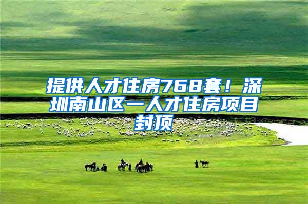 提供人才住房768套！深圳南山区一人才住房项目封顶