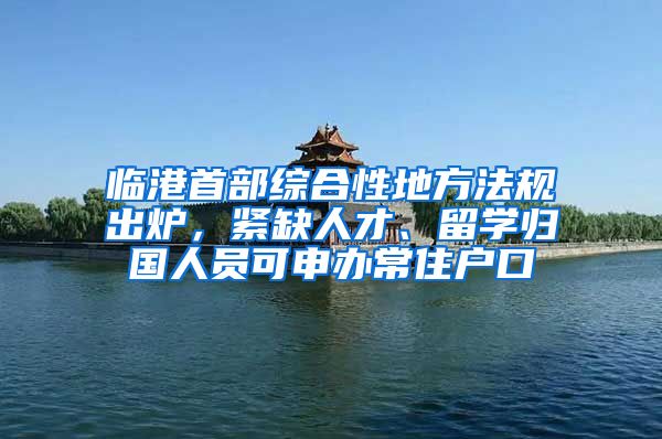 临港首部综合性地方法规出炉，紧缺人才、留学归国人员可申办常住户口