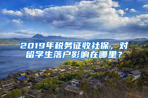 2019年税务征收社保，对留学生落户影响在哪里？