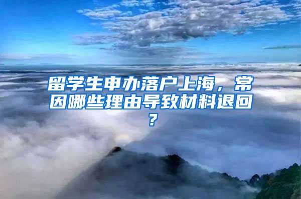 留学生申办落户上海，常因哪些理由导致材料退回？