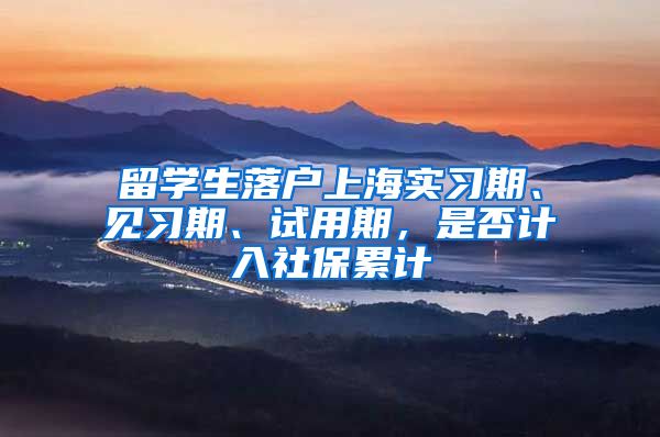 留学生落户上海实习期、见习期、试用期，是否计入社保累计