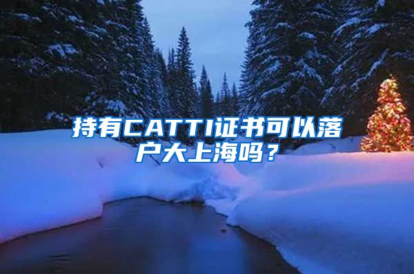 持有CATTI证书可以落户大上海吗？