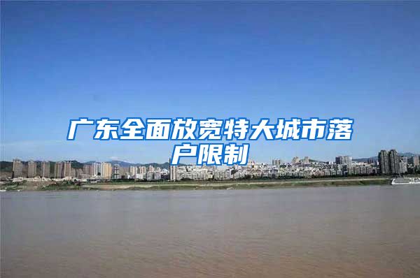 广东全面放宽特大城市落户限制